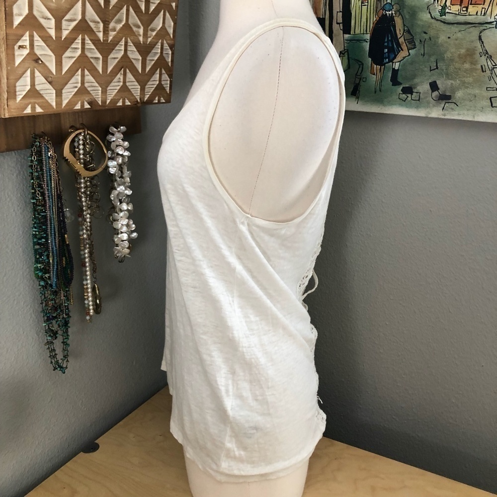 Sandro Paris Linen Lattice Back Tank Top - Picture 9 of 10